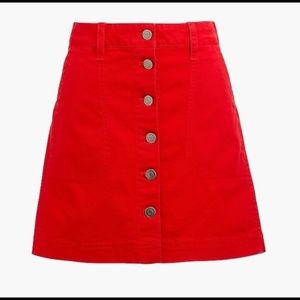 NWT J. Crew Mercantile Canvas Button Front Skirt